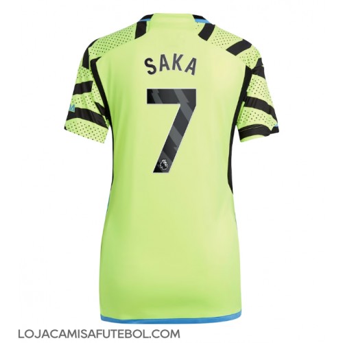 Camisa de Futebol Arsenal Bukayo Saka #7 Equipamento Secundário Mulheres 2023-24 Manga Curta